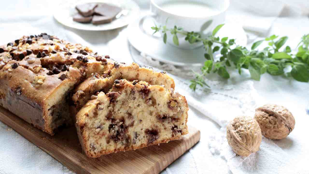 plumcake noci e cioccolato