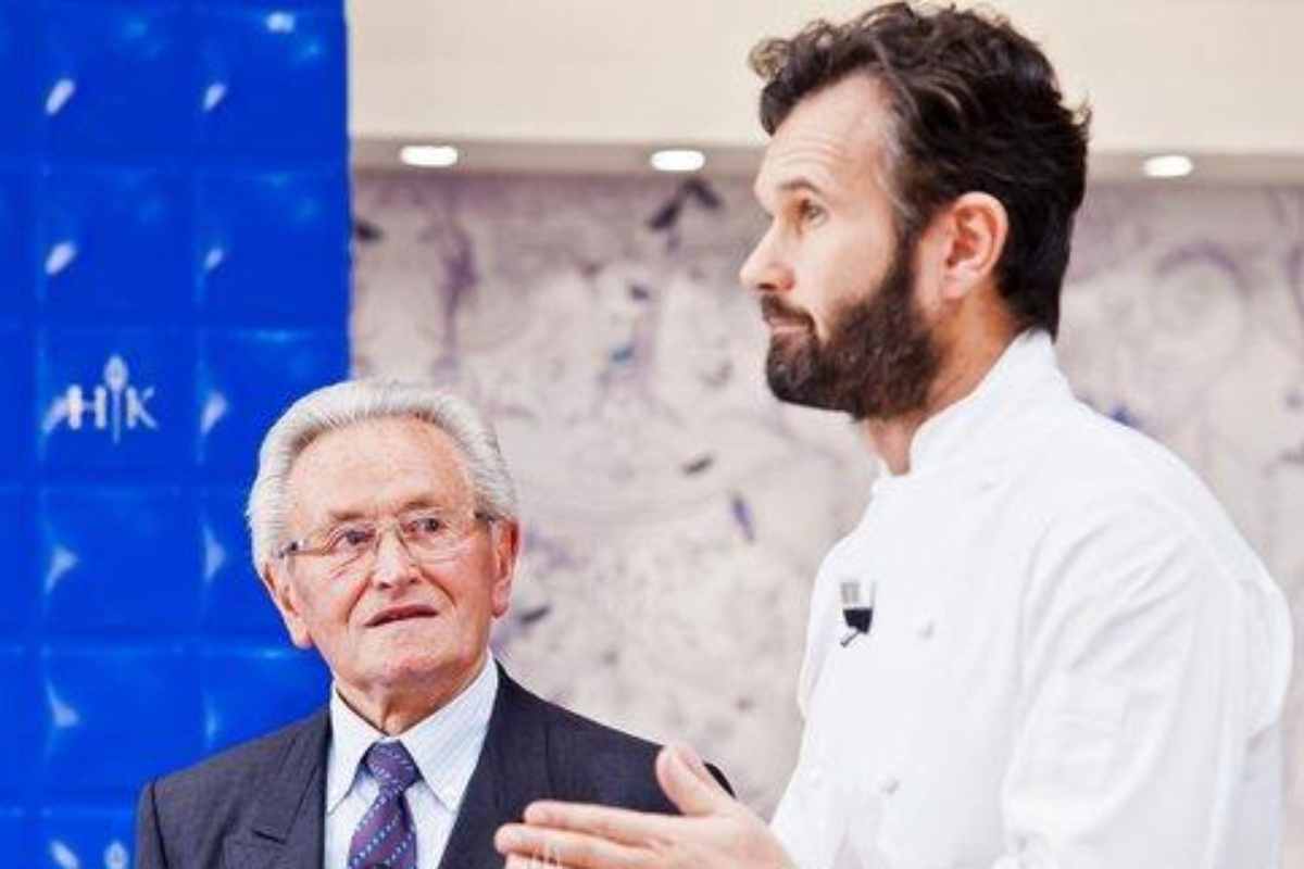 Carlo Cracco in tv col padre Bertillo